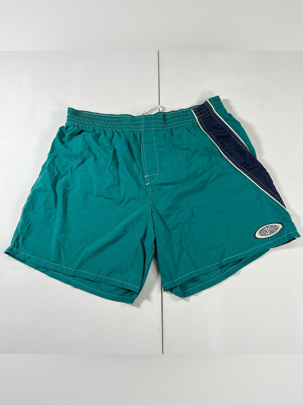 VTG Body Glove Swim Trunks Striped Elastic Waist Mesh Liner Men’s XXL